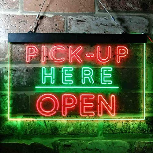 Pick Up Here Open Dual LED Neon Light Sign